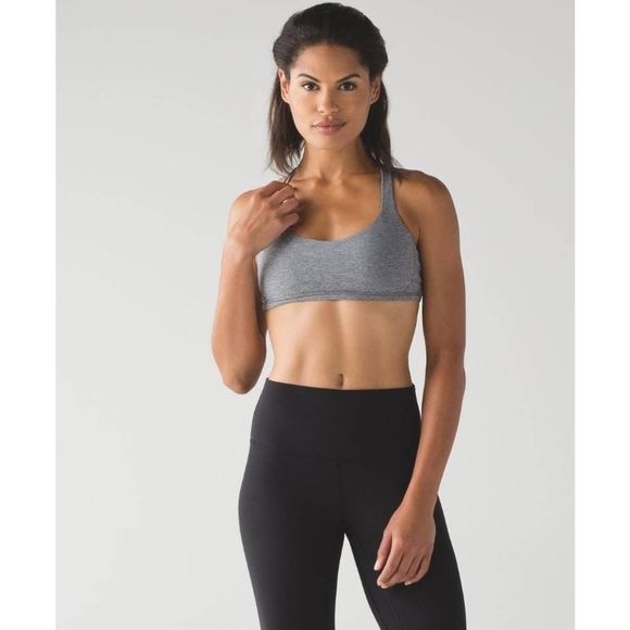 LULULEMON ATHLETICA Free To Be Zen Bra in Heathered Slate Size 4 - Picture 2 of 8